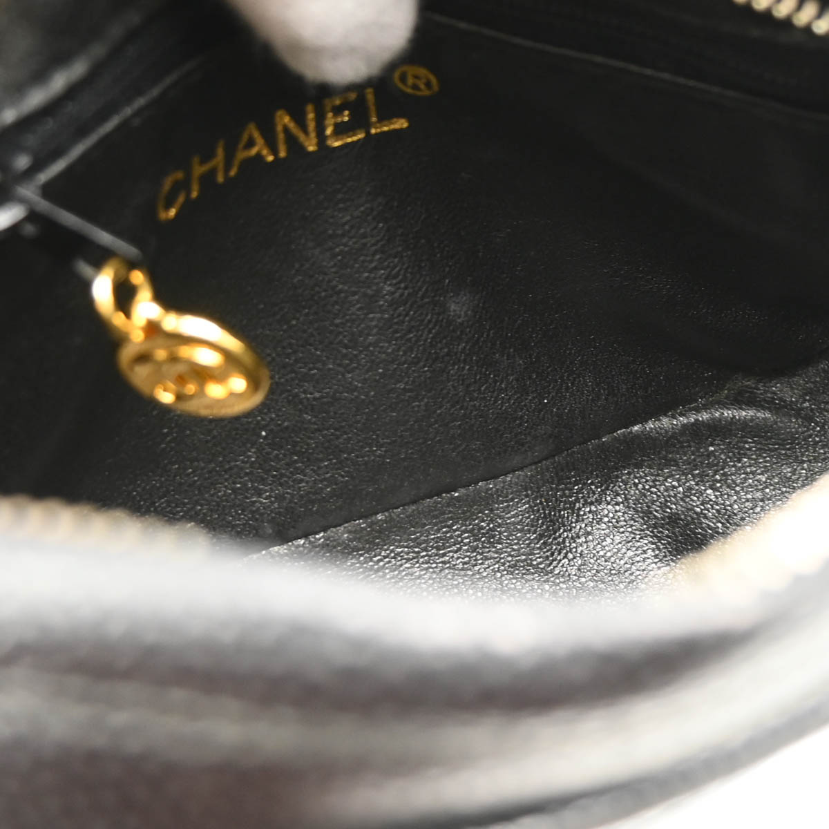 Chanel 1991-1994 Black Caviar Camera Bag Mini