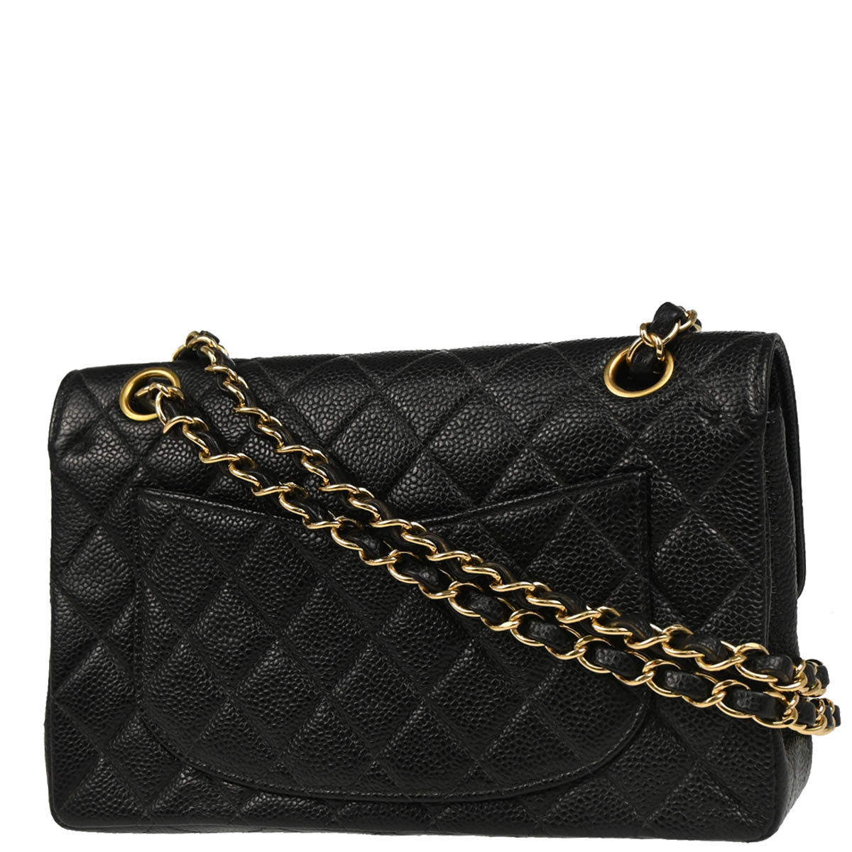 Chanel 2001-2003 Black Caviar Small Classic Double Flap Shoulder Bag