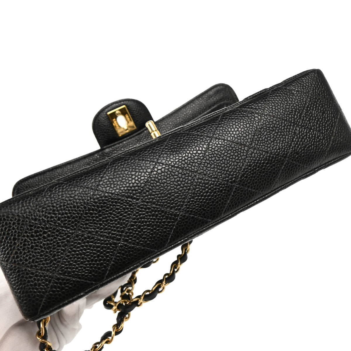 Chanel 2001-2003 Black Caviar Small Classic Double Flap Shoulder Bag