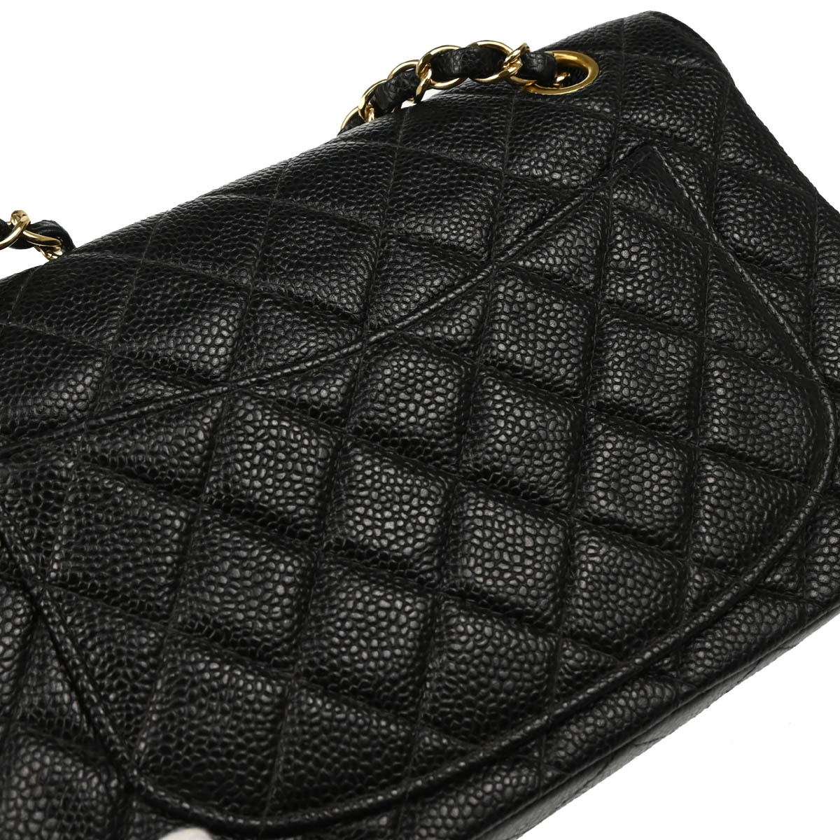 Chanel 2001-2003 Black Caviar Small Classic Double Flap Shoulder Bag