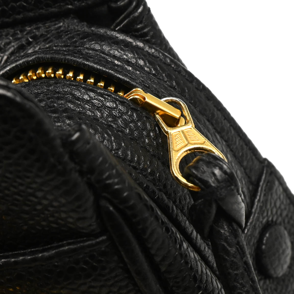 Chanel 1994-1996 Black Caviar Triple CC Shoulder Tote Bag
