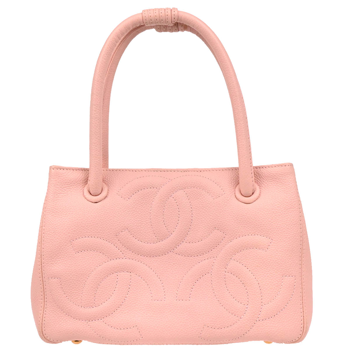 Chanel 2004-2005 Pink Caviar Triple CC Tote Handbag