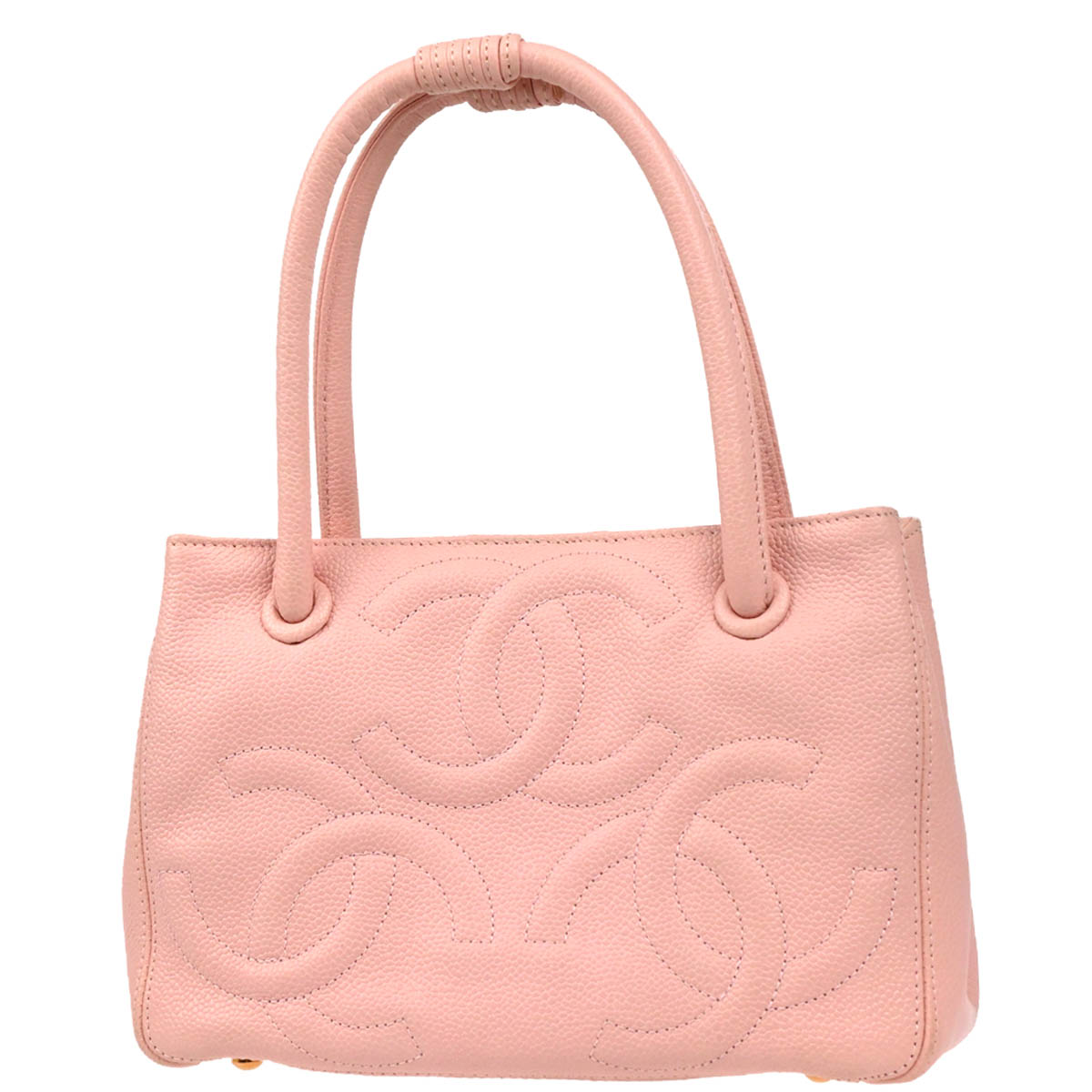 Chanel 2004-2005 Pink Caviar Triple CC Tote Handbag