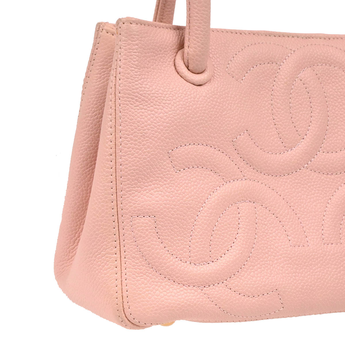 Chanel 2004-2005 Pink Caviar Triple CC Tote Handbag