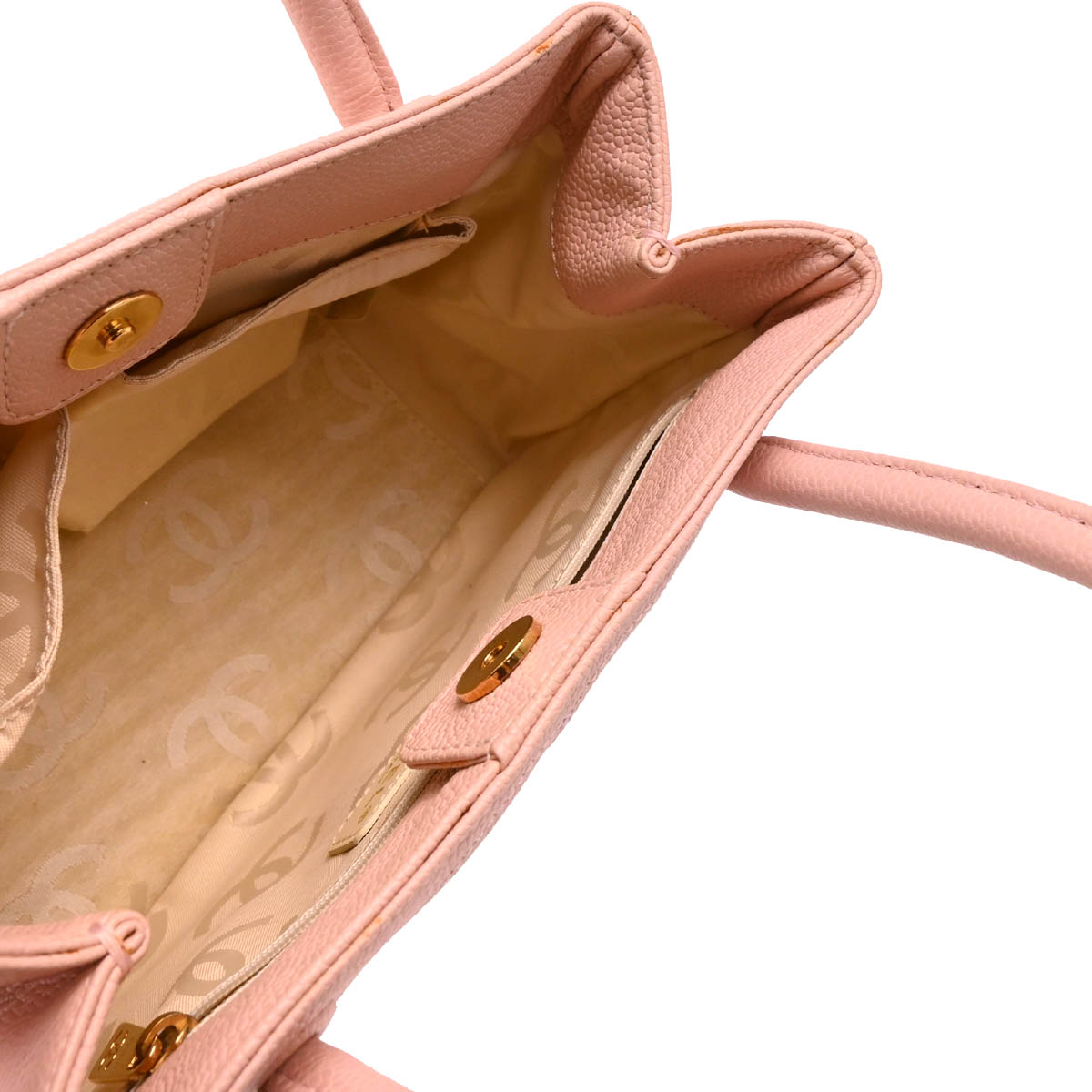 Chanel 2004-2005 Pink Caviar Triple CC Tote Handbag