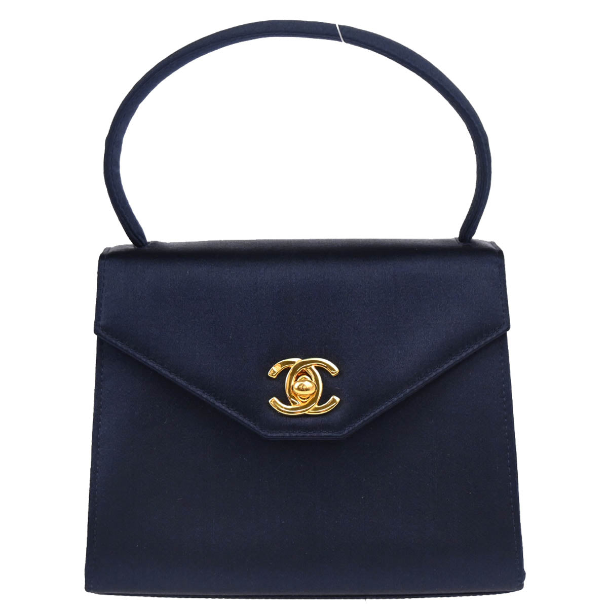 Chanel 1996-1997 Navy Satin Handbag