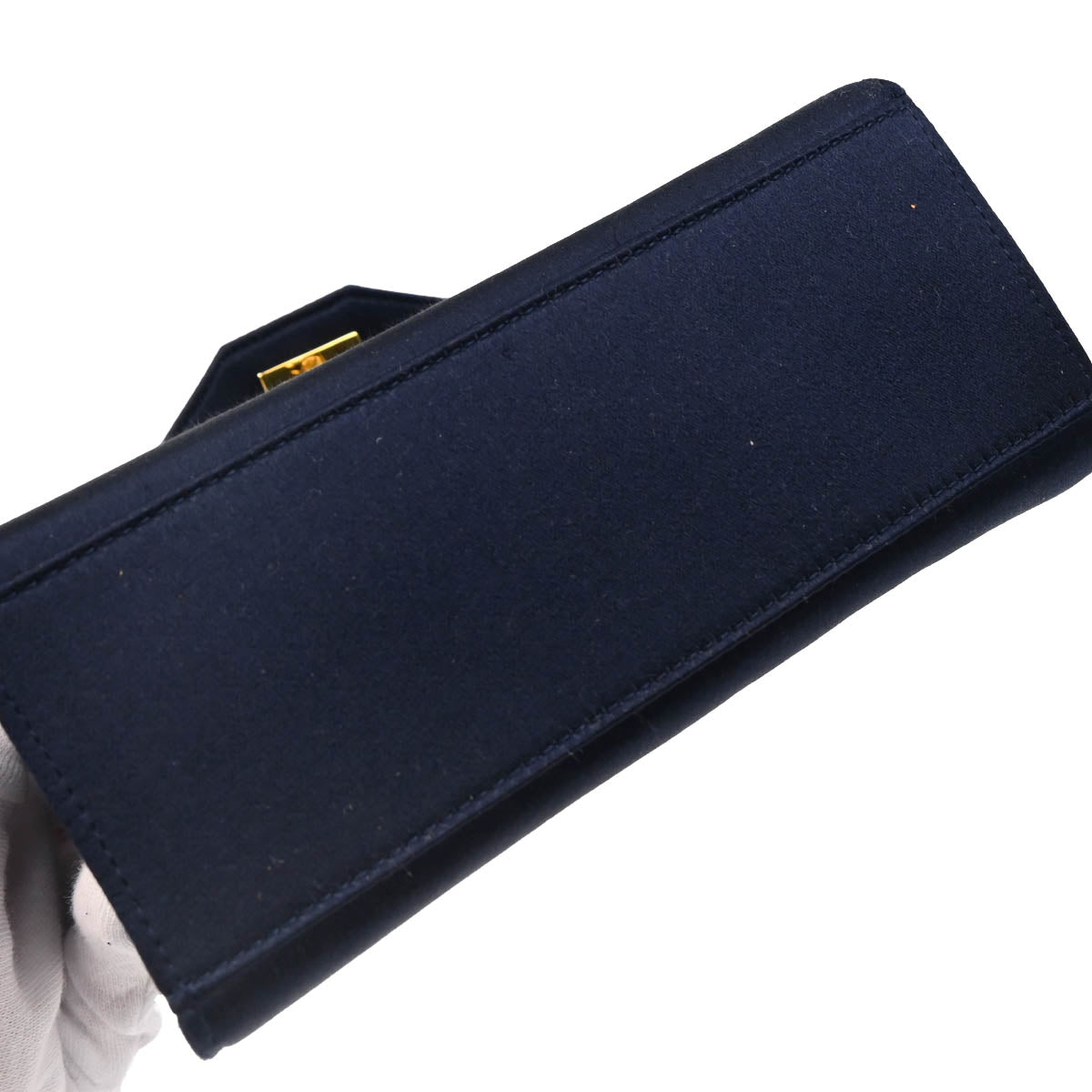 Chanel 1996-1997 Navy Satin Handbag
