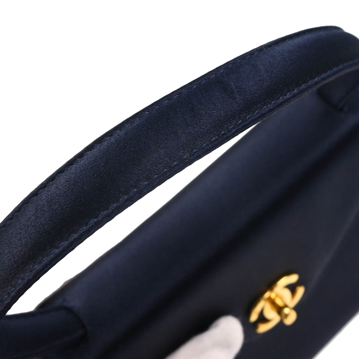 Chanel 1996-1997 Navy Satin Handbag