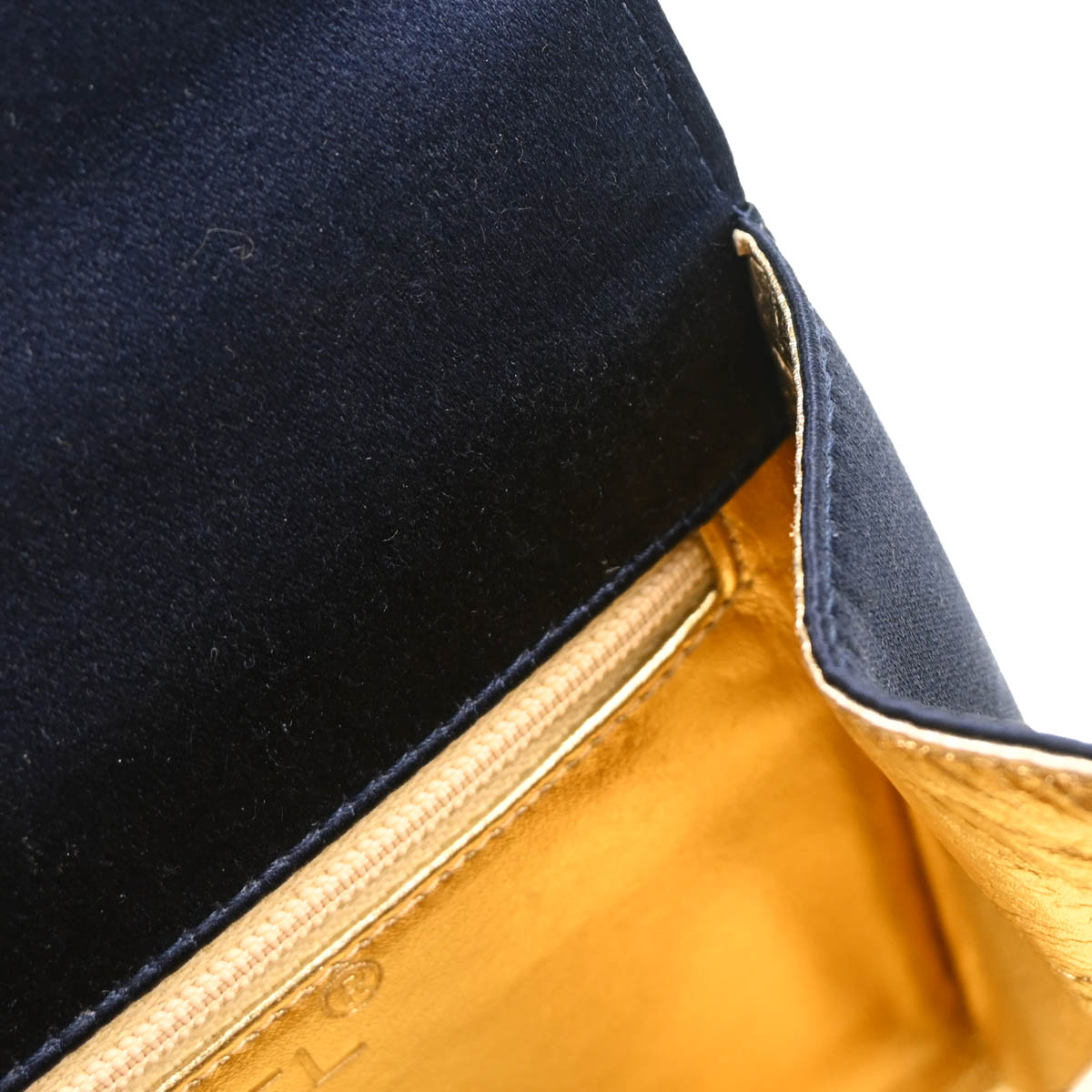 Chanel 1996-1997 Navy Satin Handbag