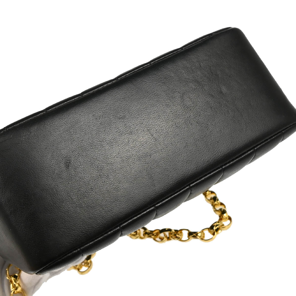 Chanel 1991-1994 Black Lambskin Mademoiselle Chain Shoulder Bag