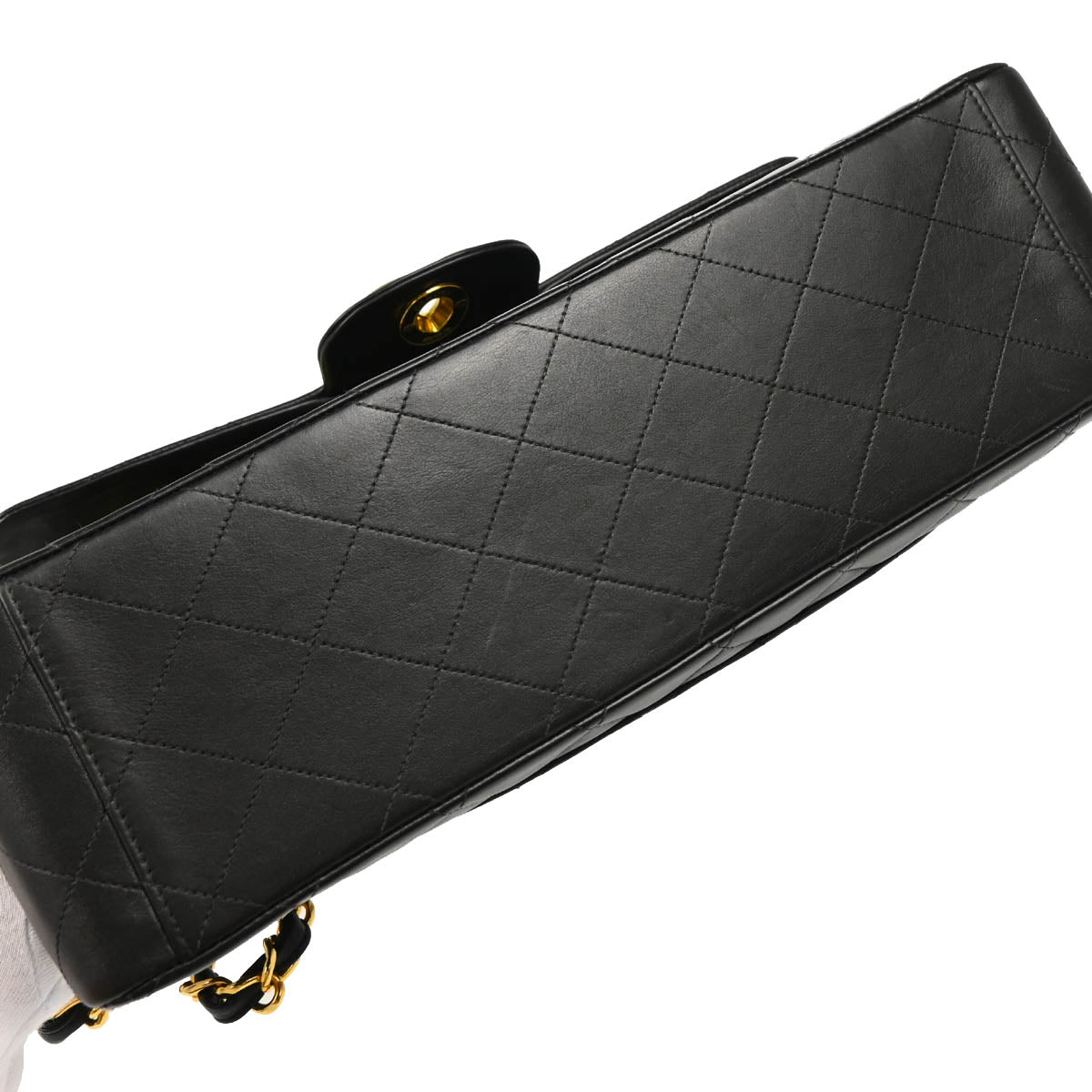 Chanel 1994-1996 Black Lambskin Maxi Classic Flap Shoulder Bag