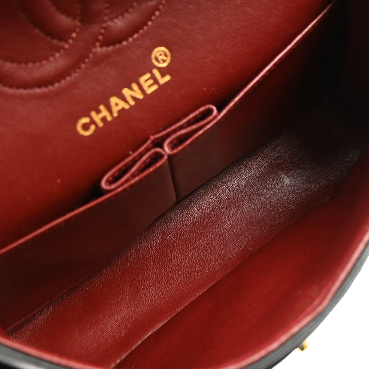 Chanel 1991-1994 Black Lambskin Small Classic Double Flap Shoulder Bag