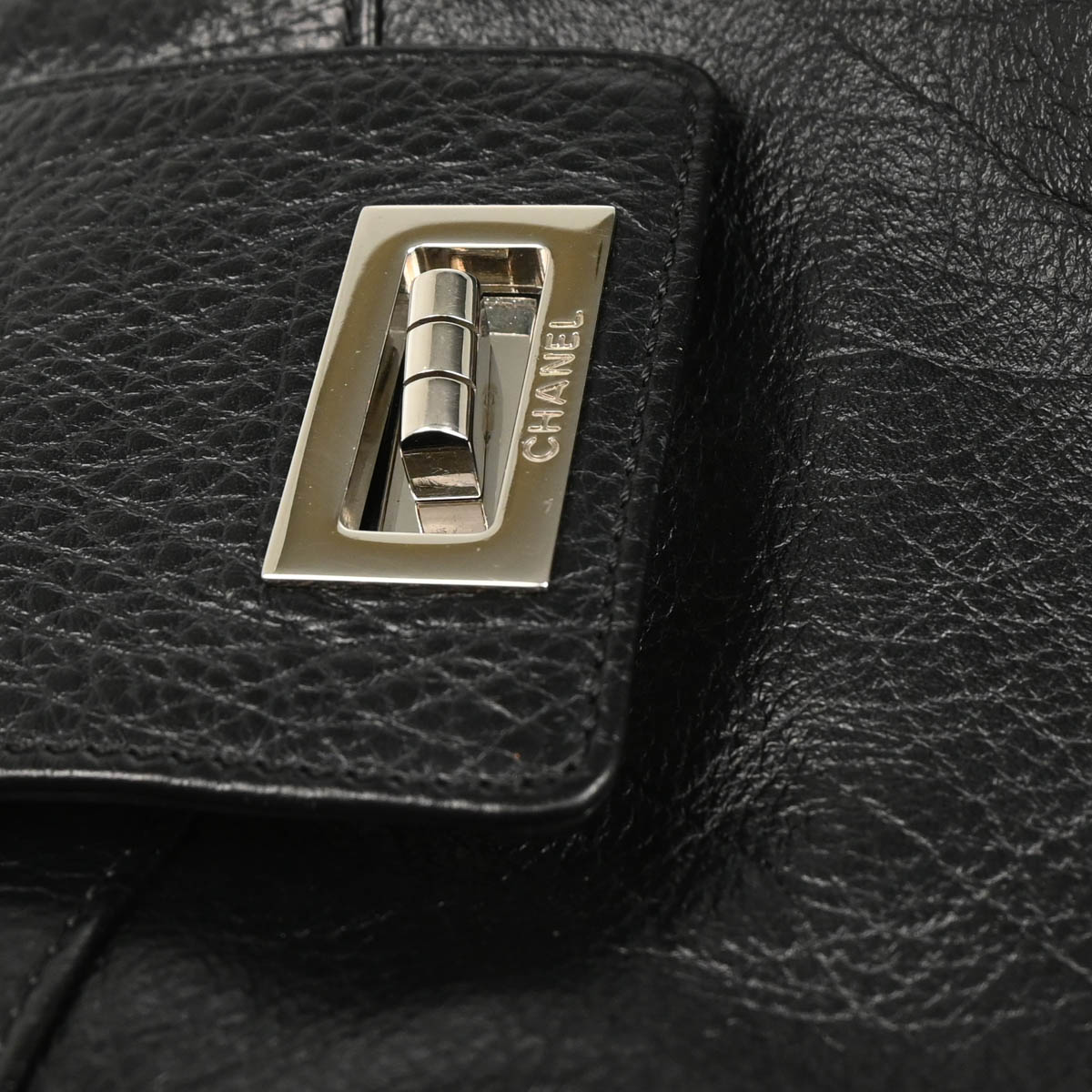 Chanel 2003-2004 Black Calfskin Mademoiselle Lock Chain Shoulder Bag