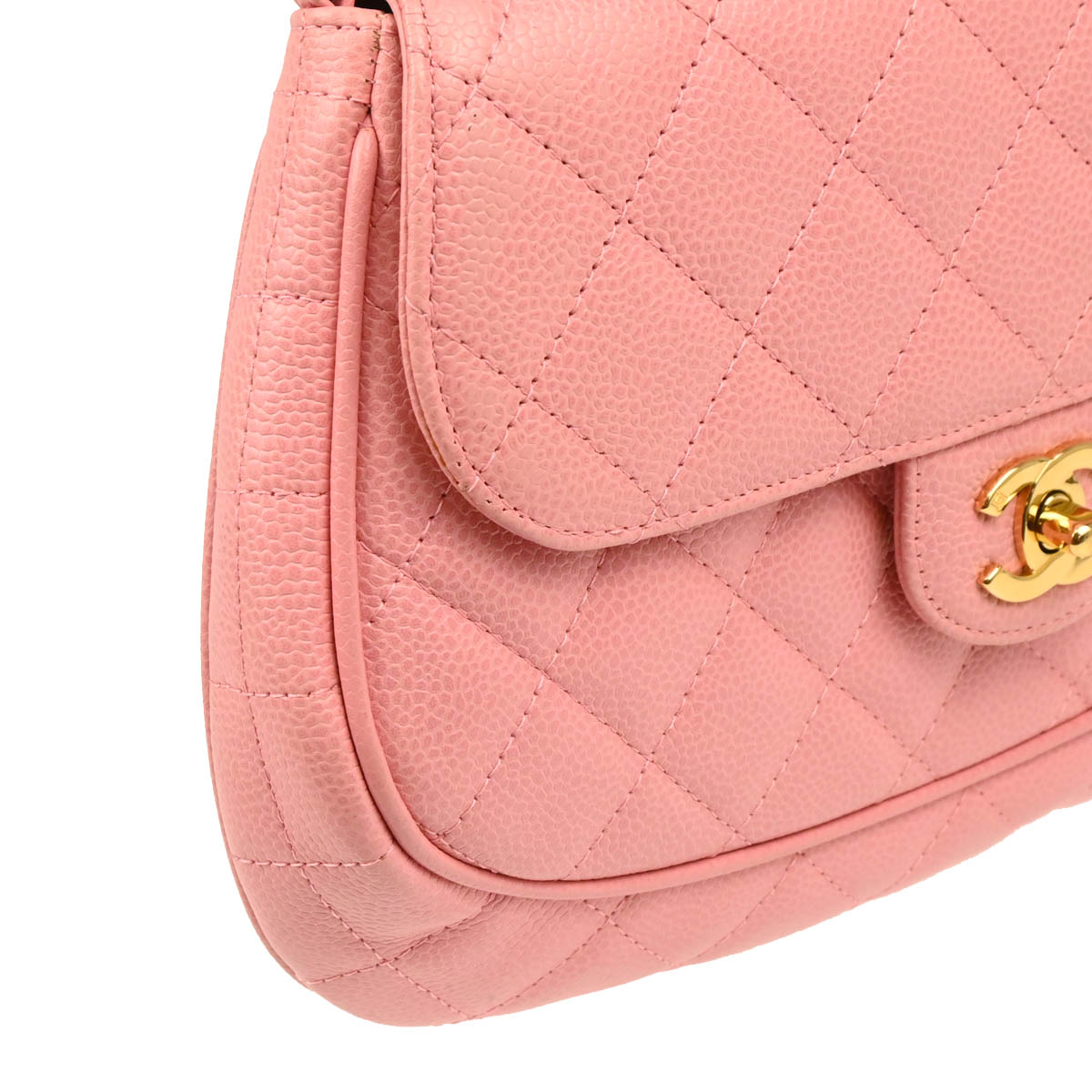 Chanel 2003-2004 Pink Caviar Chain Shoulder Bag