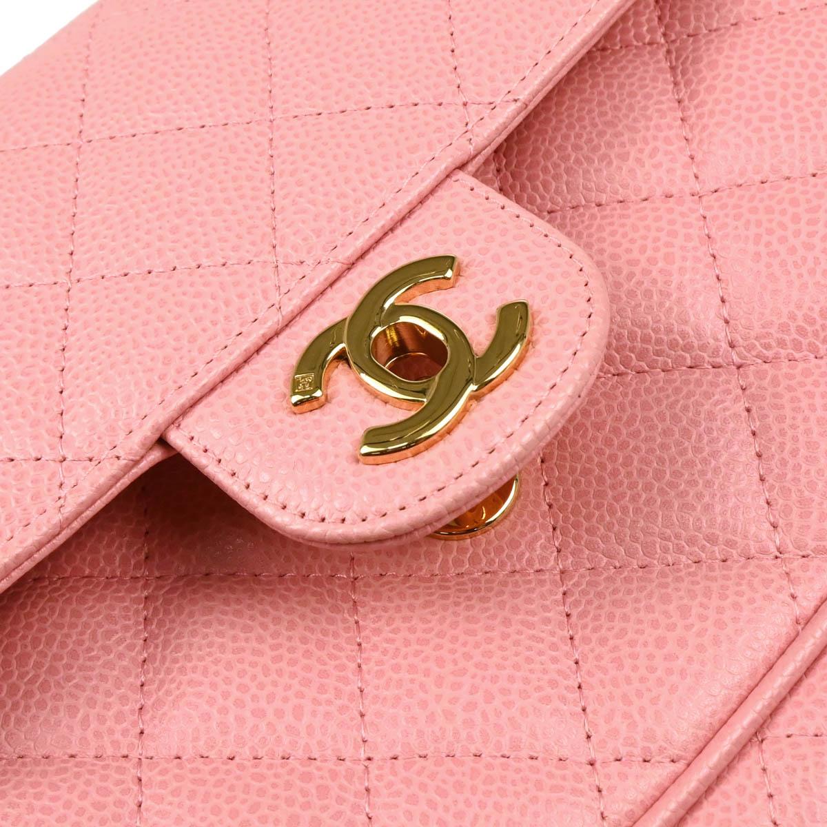 Chanel 2003-2004 Pink Caviar Chain Shoulder Bag