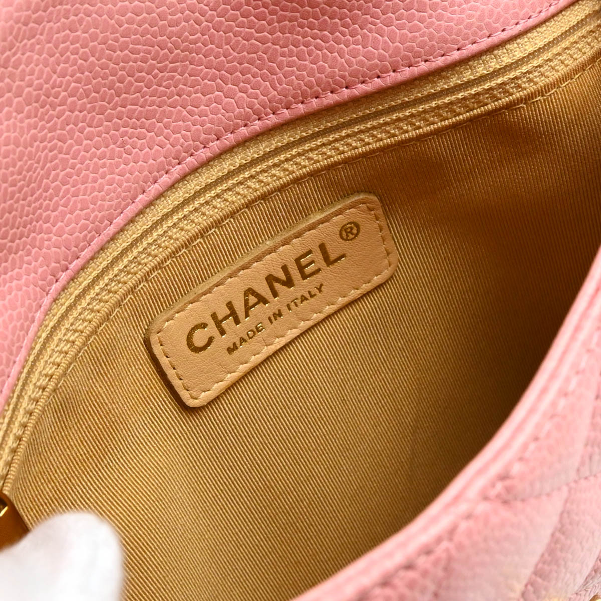 Chanel 2003-2004 Pink Caviar Chain Shoulder Bag