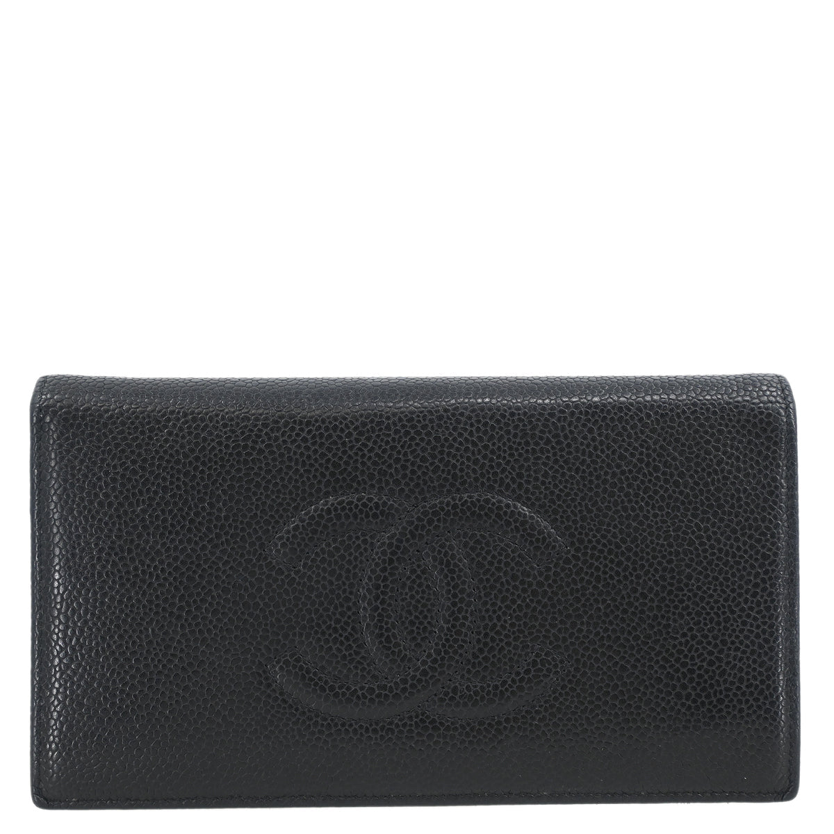 Chanel 2005-2006 Black Caviar Bifold Long Wallet