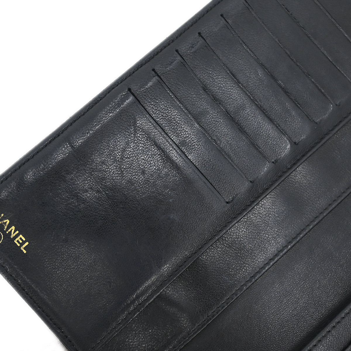 Chanel 2005-2006 Black Caviar Bifold Long Wallet