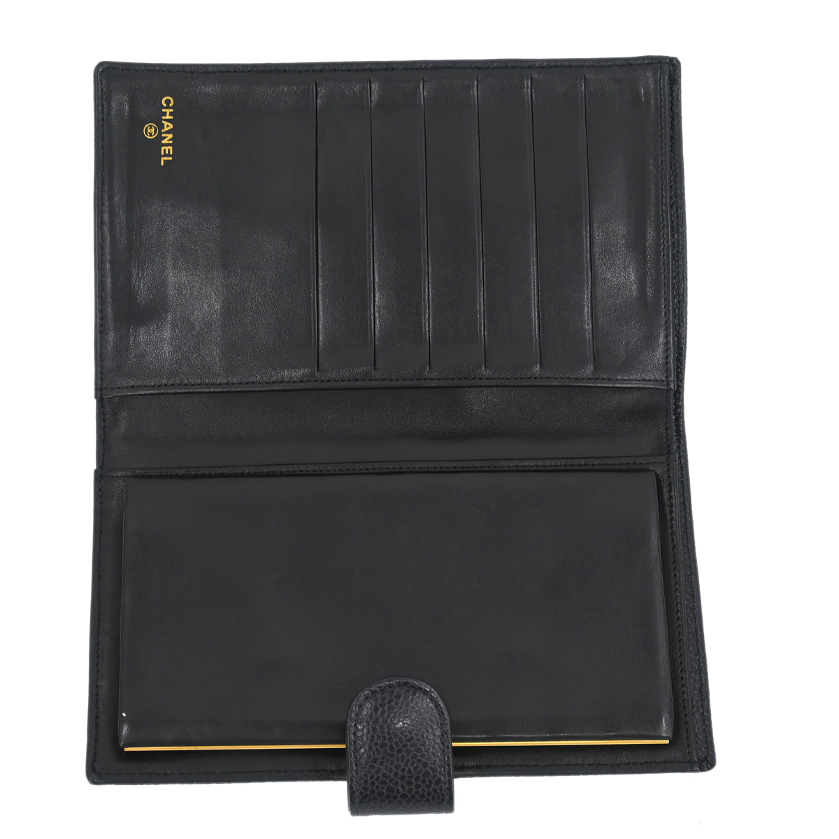 Chanel 1996-1997 Black Caviar Long Bifold Wallet