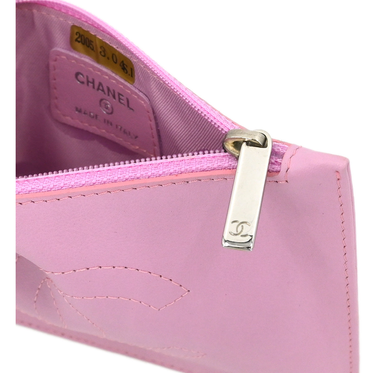 Chanel 2004-2005 Pink Lambskin Coin Purse Wallet