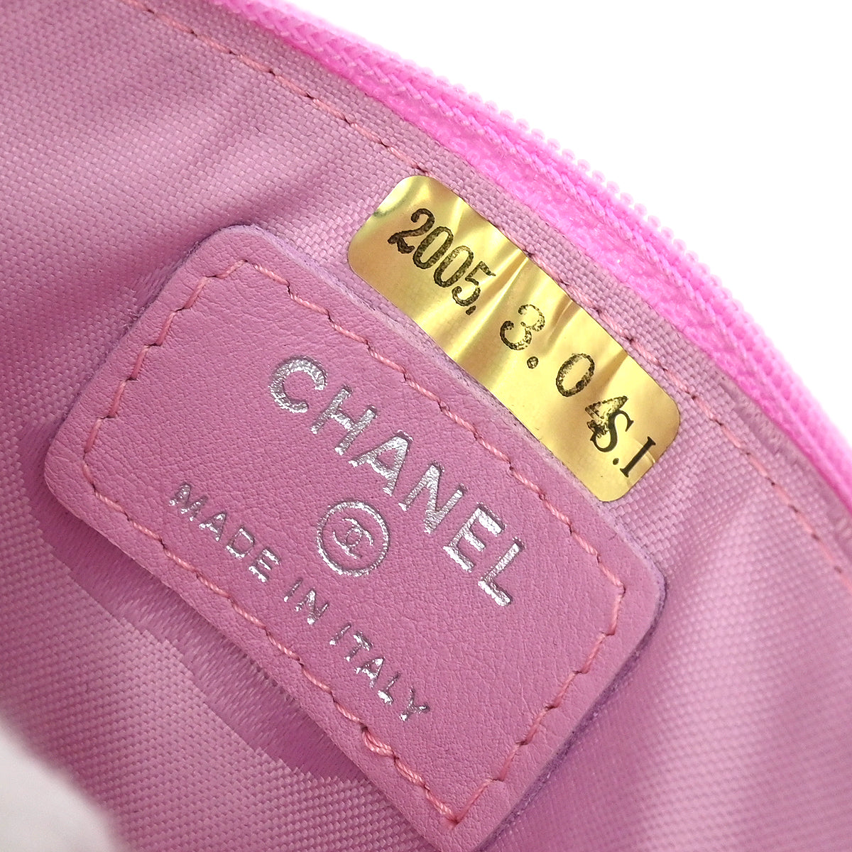 Chanel 2004-2005 Pink Lambskin Coin Purse Wallet