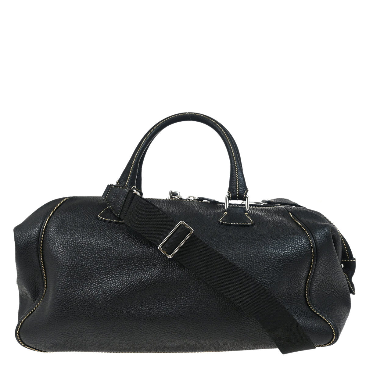 Chanel 2003-2004 Black Calfskin 2way Duffle Handbag