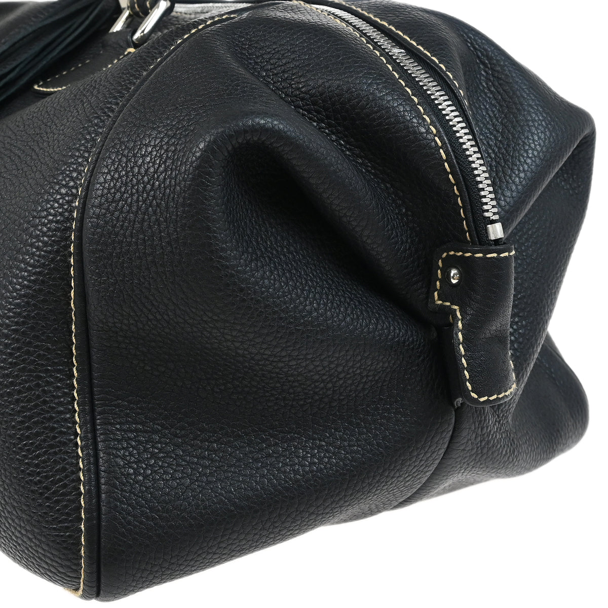Chanel 2003-2004 Black Calfskin 2way Duffle Handbag