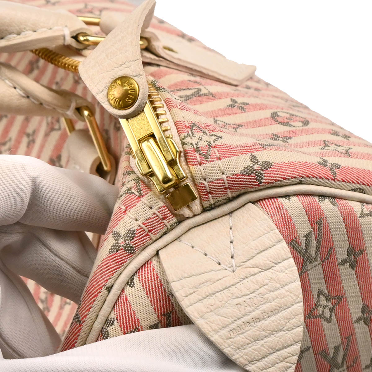Louis Vuitton 2007 Rouge Monogram Mini Lin Croisette Speedy 30 M95501