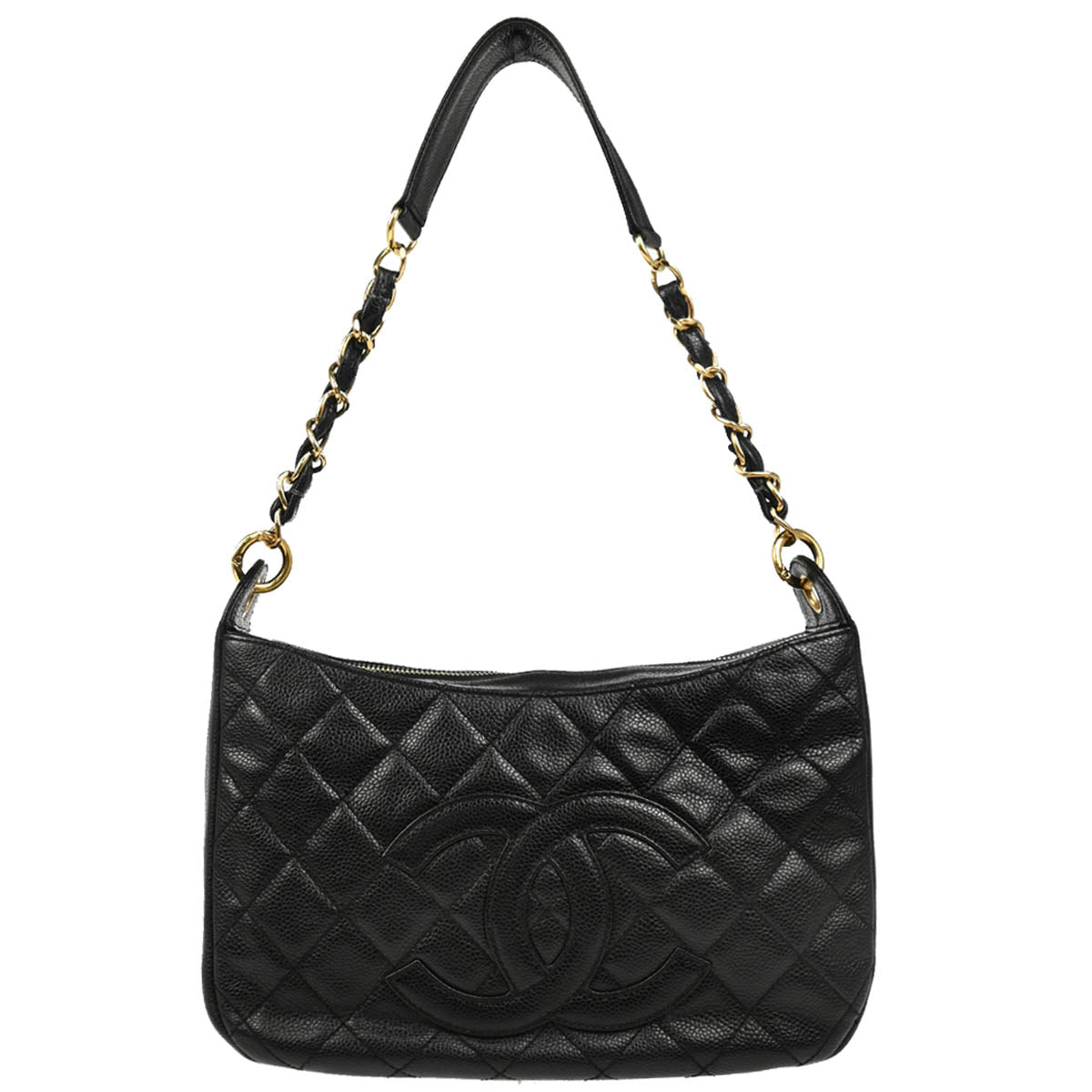 Chanel 2002-2003 Black Caviar Shoulder Bag