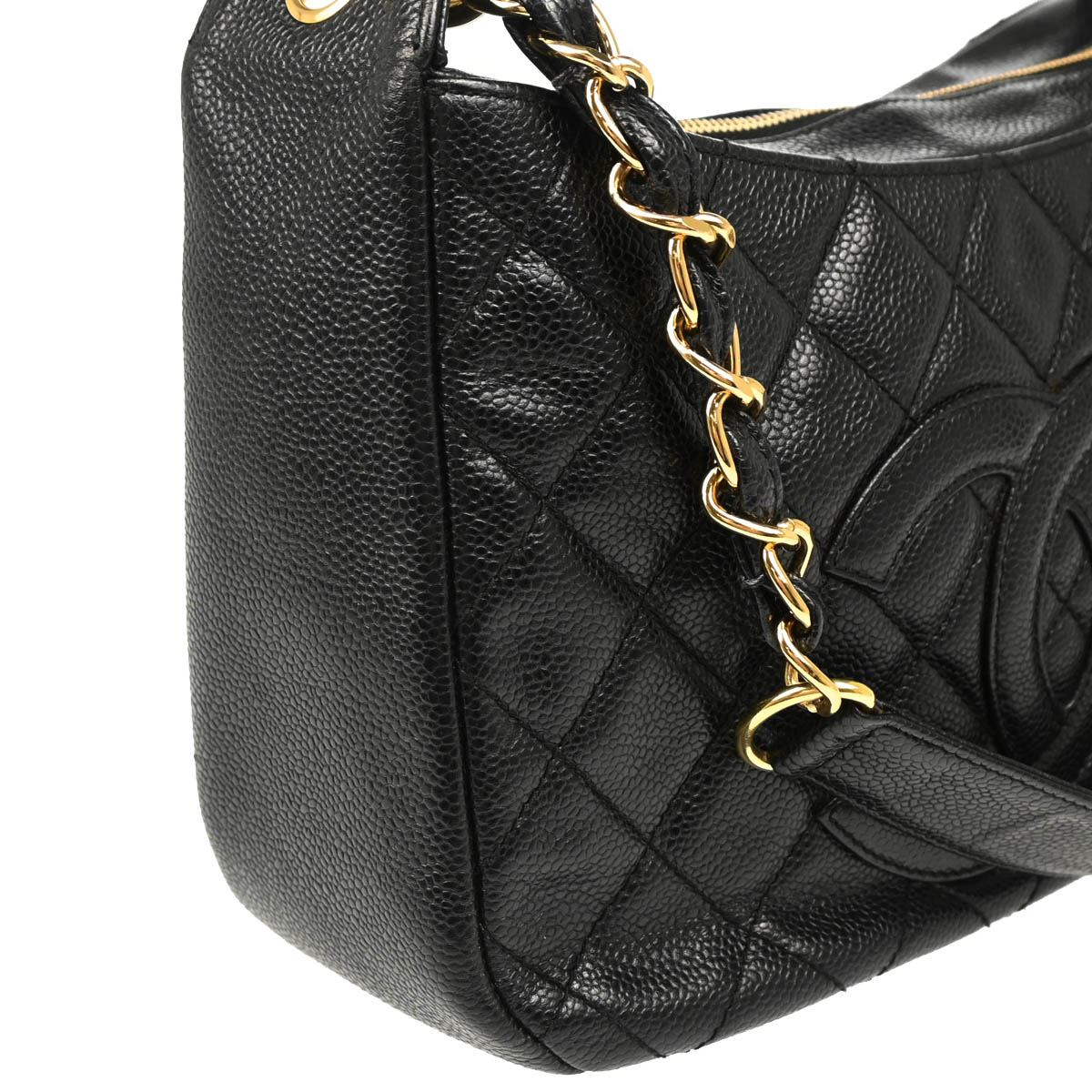 Chanel 2002-2003 Black Caviar Shoulder Bag