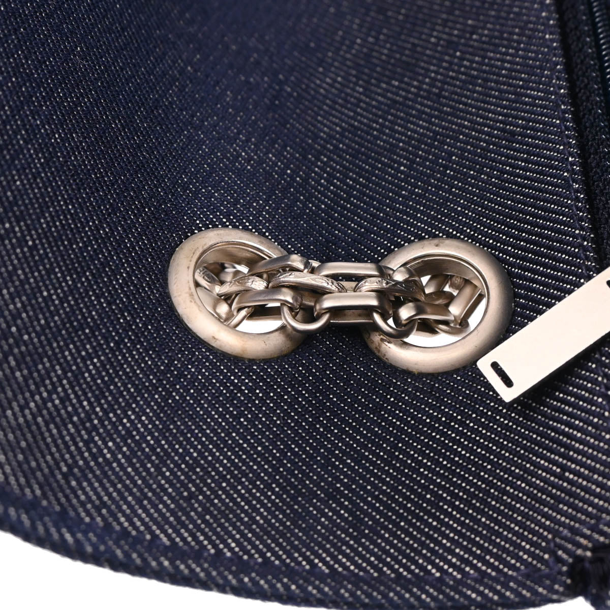 Chanel 2000-2001 Blue Denim Choco Bar Mademoiselle Lock Shoulder Bag