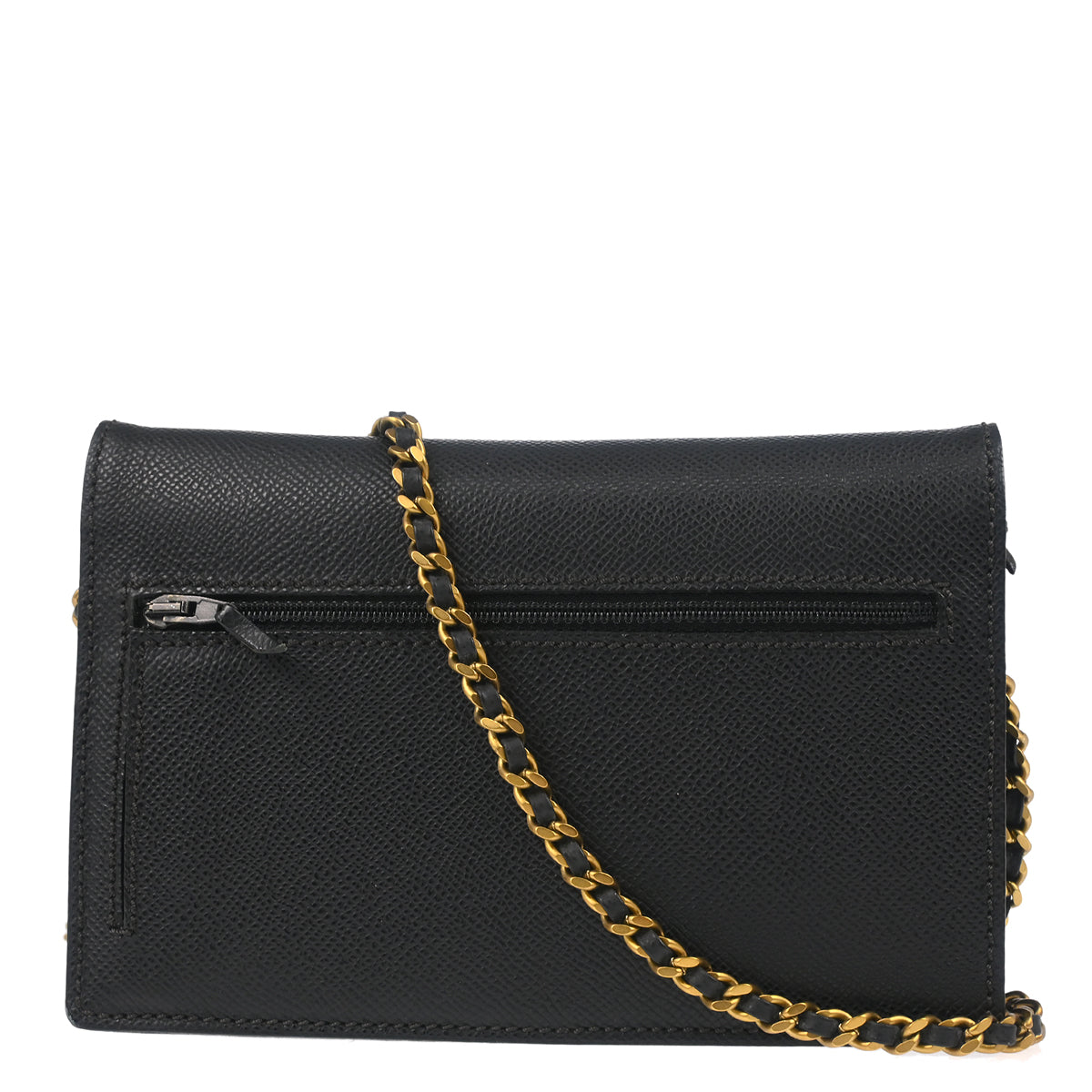 Chanel 1997-1999 Black Caviar  WOC Chain Shoulder Wallet Bag