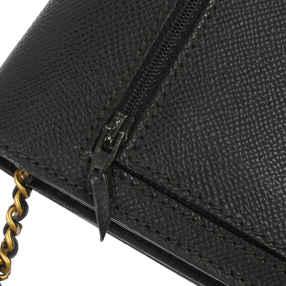 Chanel 1997-1999 Black Caviar WOC Chain Shoulder Wallet Bag