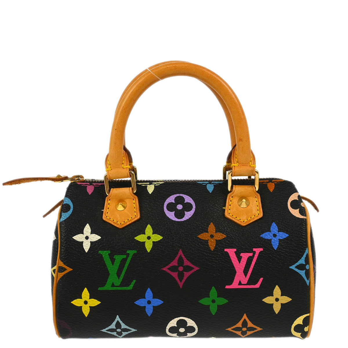 Louis Vuitton 2003 Black Monogram Multicolor Mini Speedy Handbag M92644
