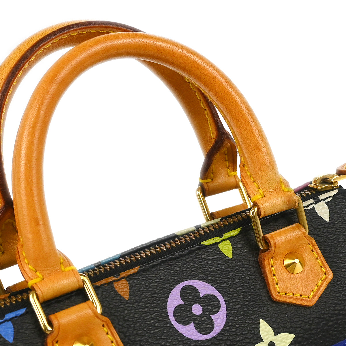 Louis Vuitton 2003 Black Monogram Multicolor Mini Speedy Handbag M92644