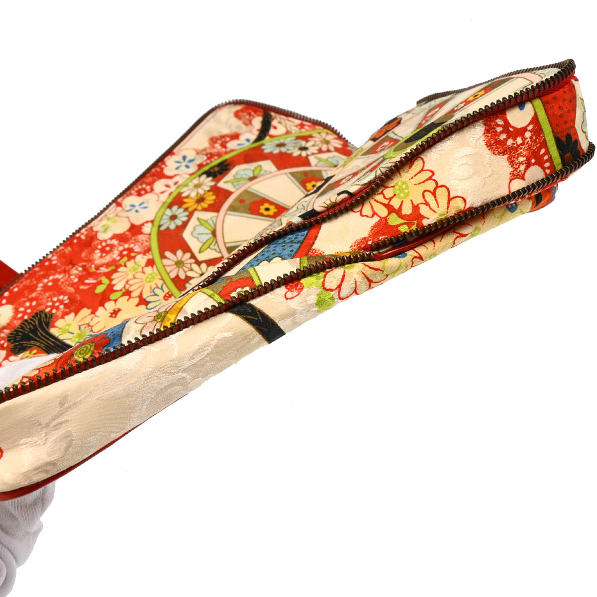 Christian Dior Multicolor Silk Embroidered Saddle Clutch