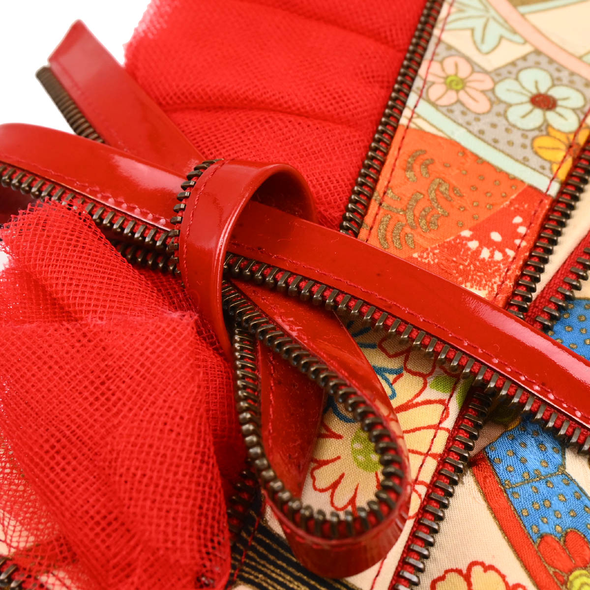 Christian Dior Multicolor Silk Embroidered Saddle Clutch