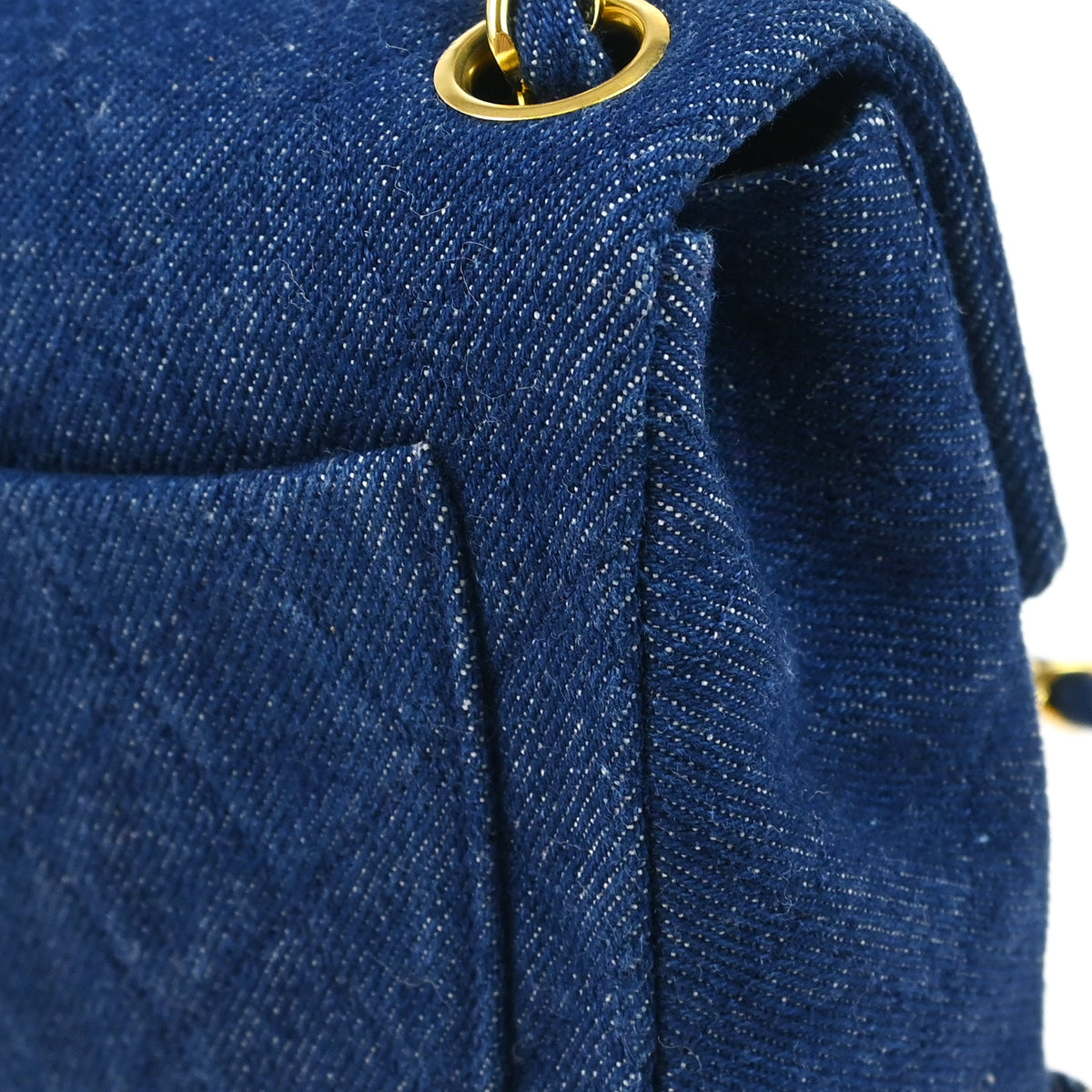 Chanel 1989-1991 Blue Denim Mini Classic Square Flap Shoulder Bag 17