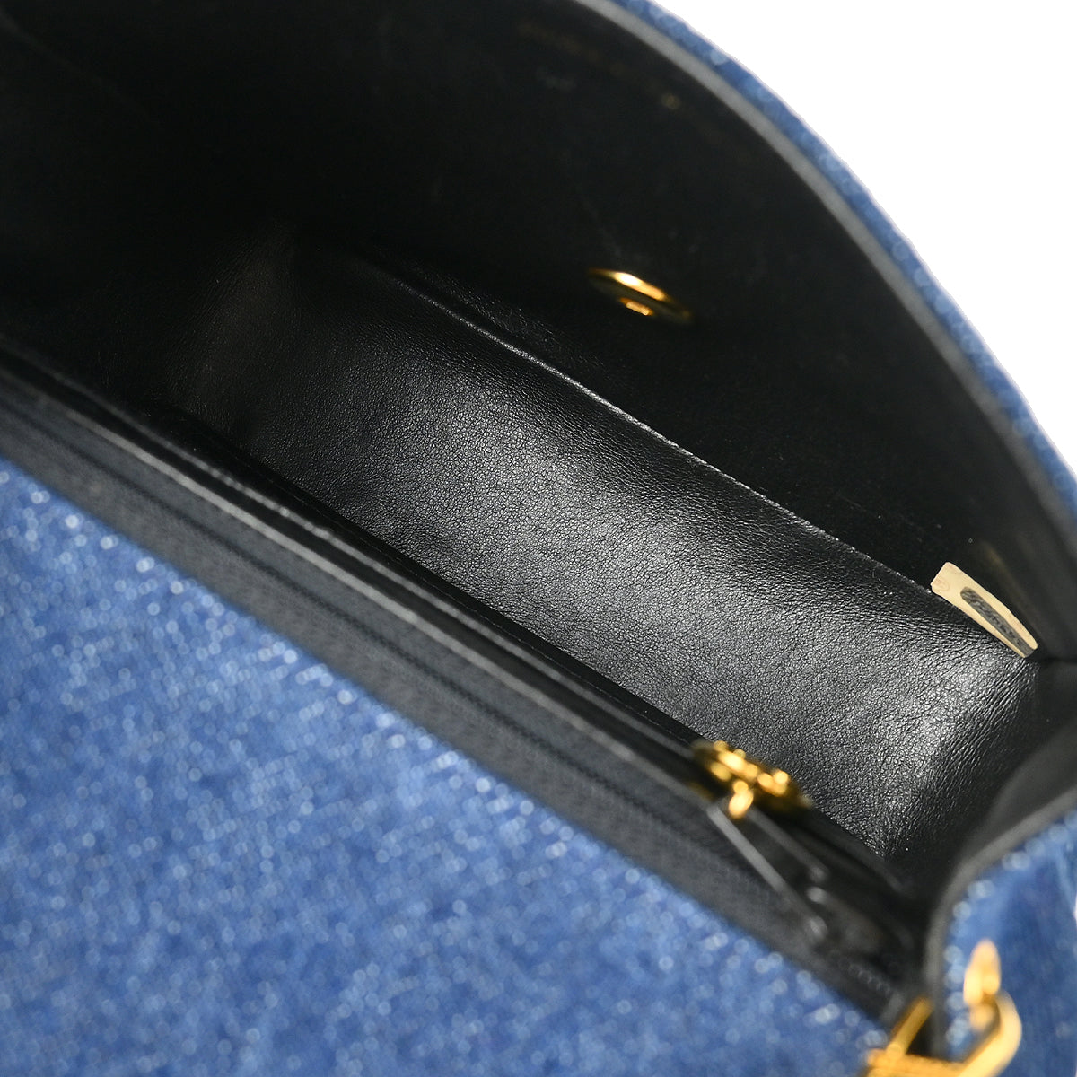 Chanel 1989-1991 Blue Denim Mini Classic Square Flap Shoulder Bag 17