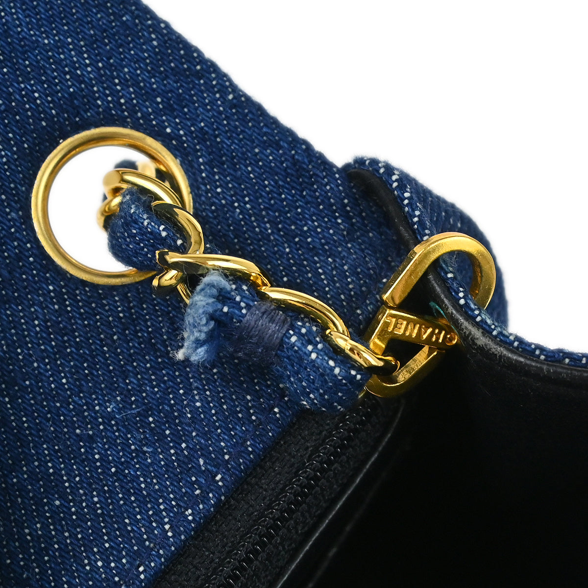 Chanel 1989-1991 Blue Denim Mini Classic Square Flap Shoulder Bag 17