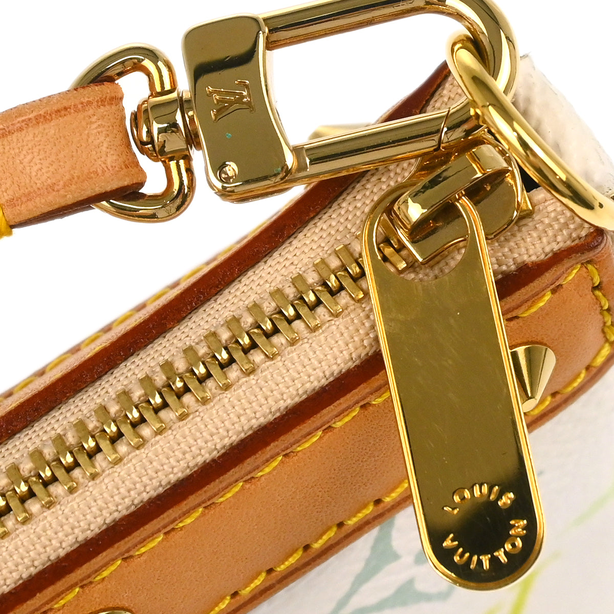 Louis Vuitton 2004 White Multicolor Pochette Accessoires Handbag M92649