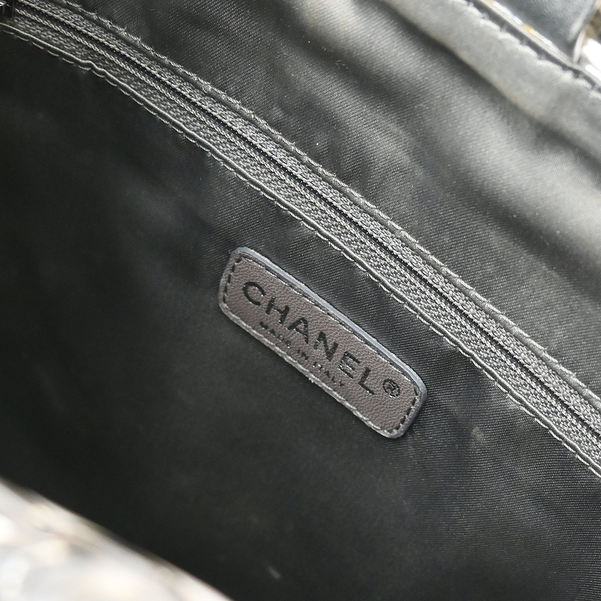 Chanel 2006-2008 Silver Vinyl Ice Cube Tote 2way Shoulder Handbag