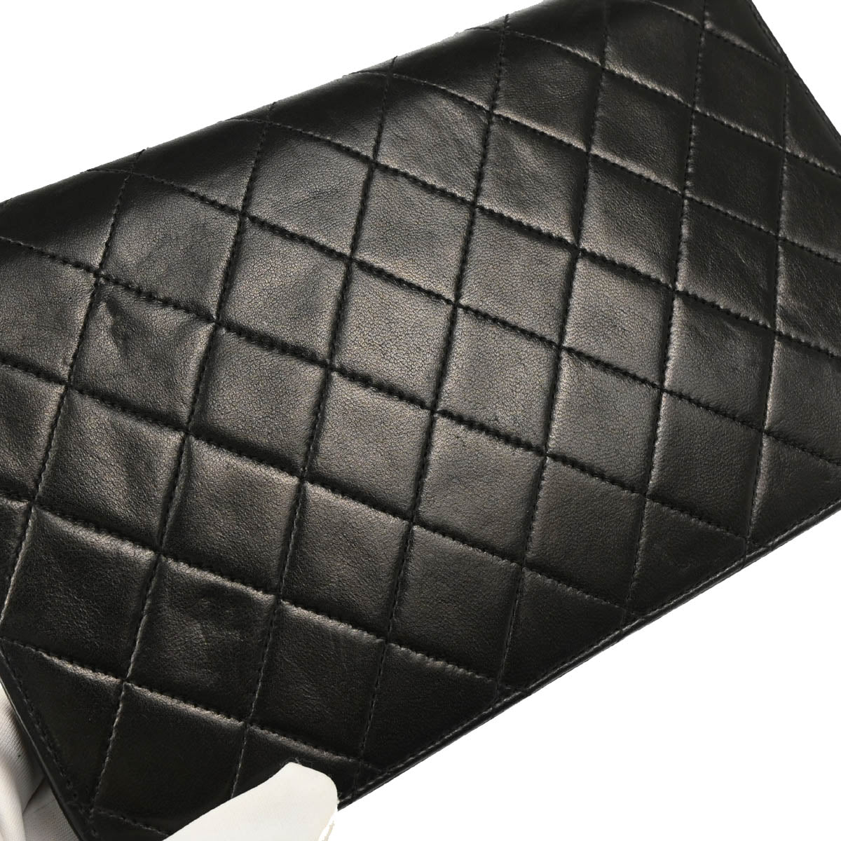 Chanel 2000-2002 Black Lambskin Turnlock Small Full Flap Shoulder Bag