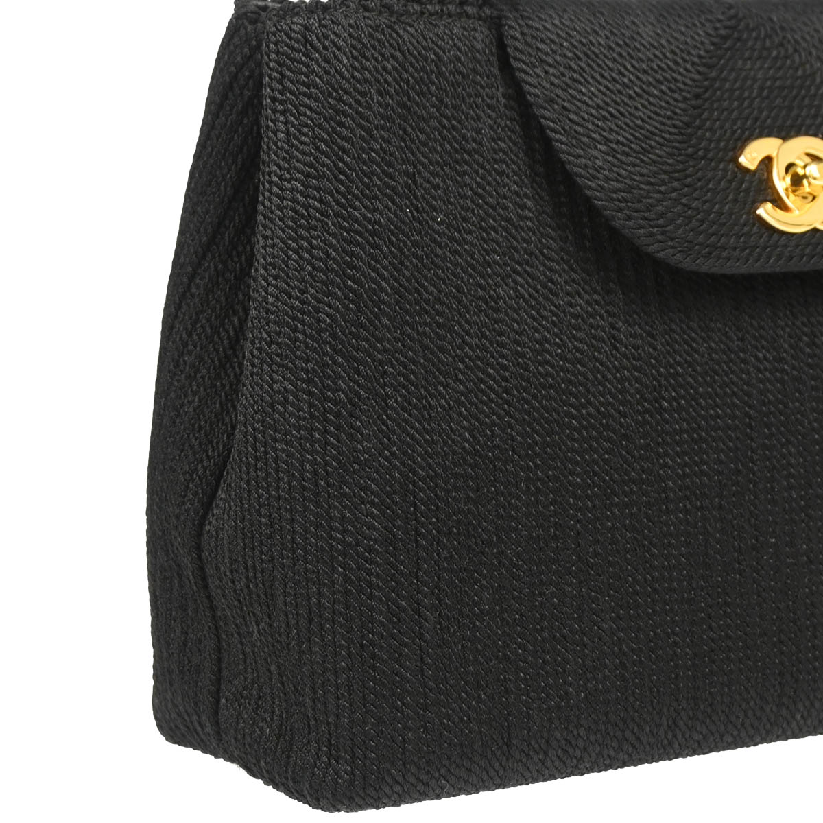 Chanel 1997-1999 Black Silk Rope Bag Woven Handbag