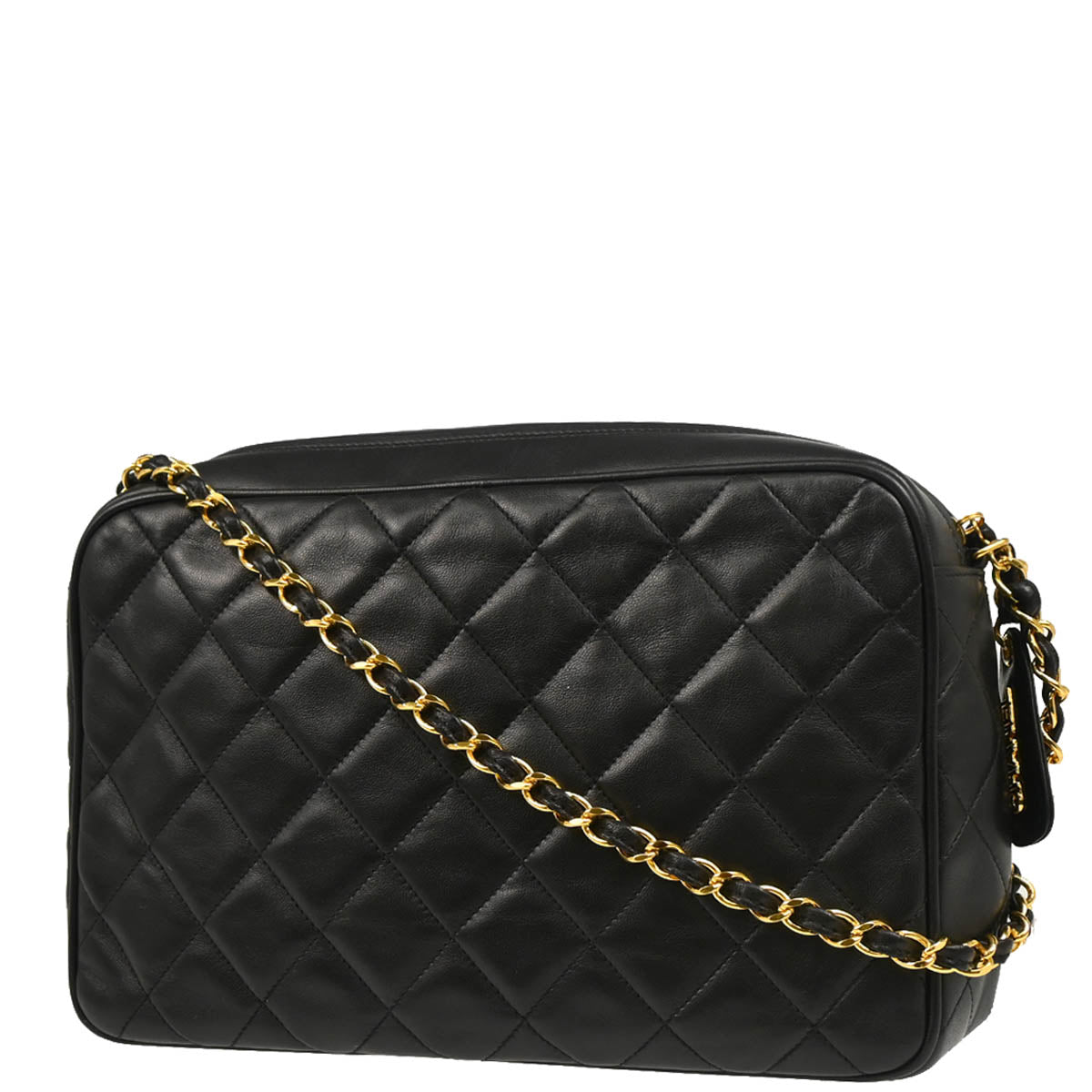 Chanel 1994-1996 Black Lambskin Camera Bag Large