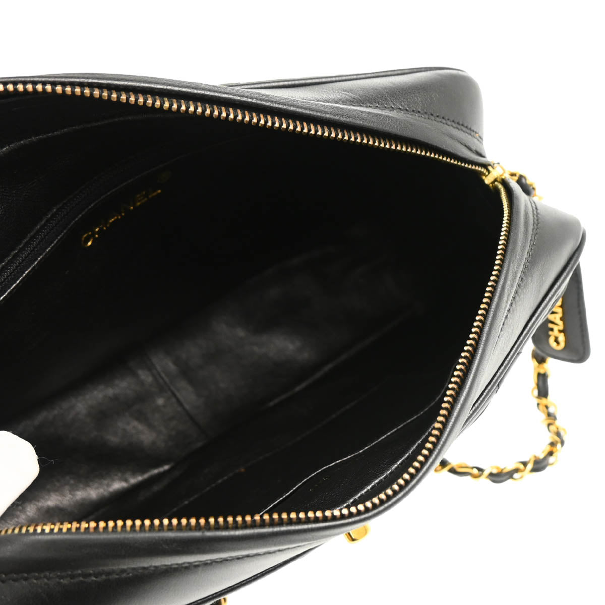 Chanel 1994-1996 Black Lambskin Camera Bag Large