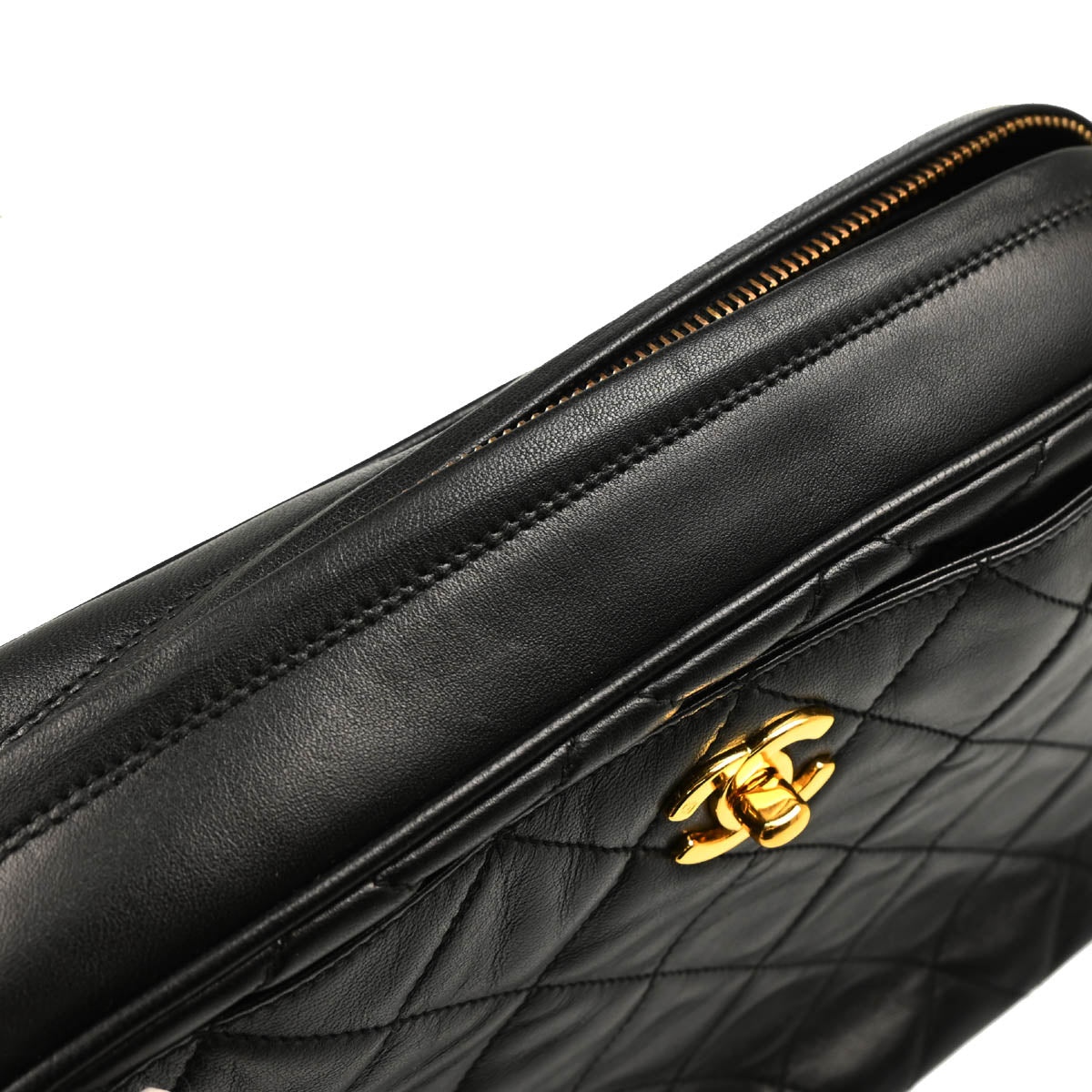 Chanel 1994-1996 Black Lambskin Camera Bag Large