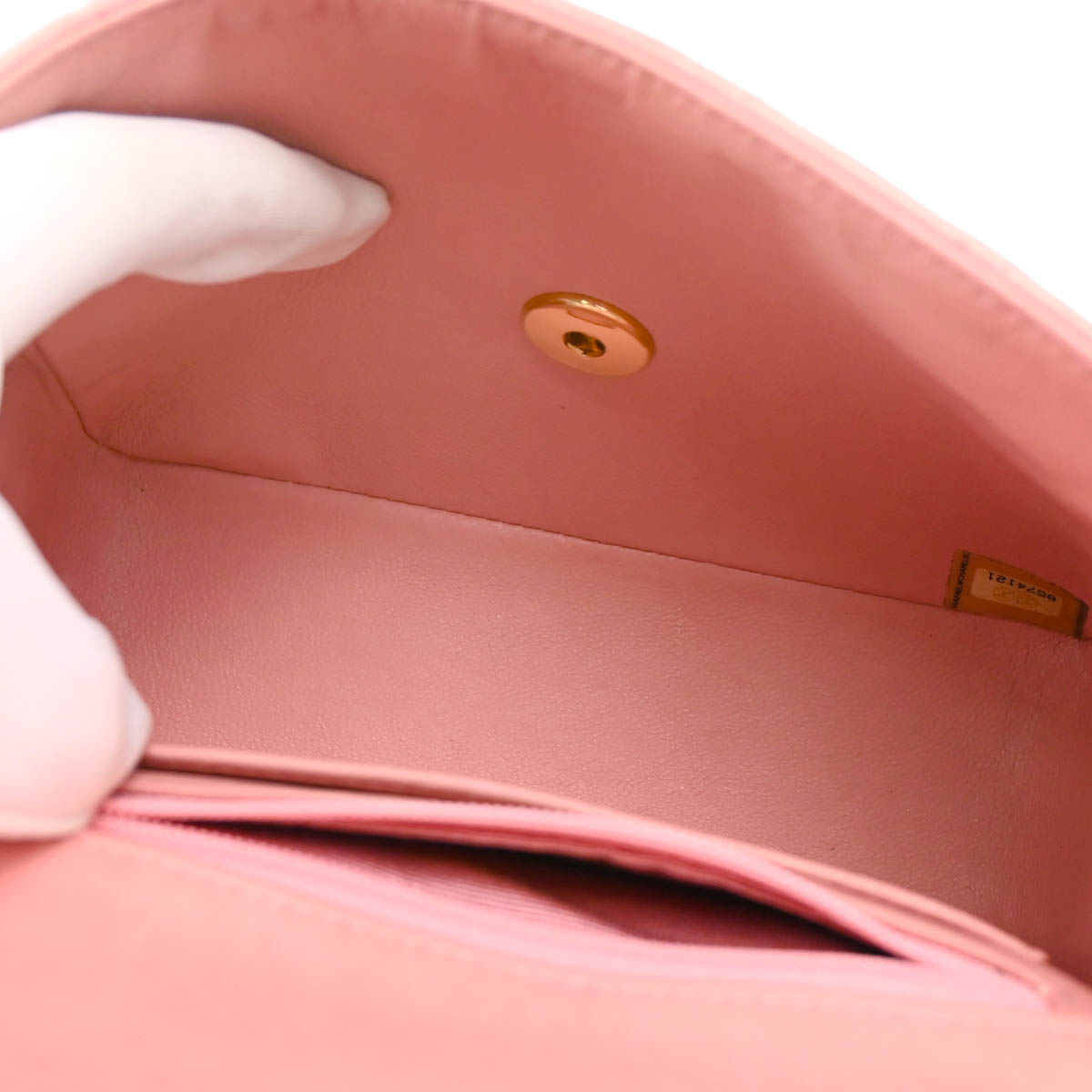 Chanel Pink Lambskin Mini Classic Square Flap Shoulder Bag 17