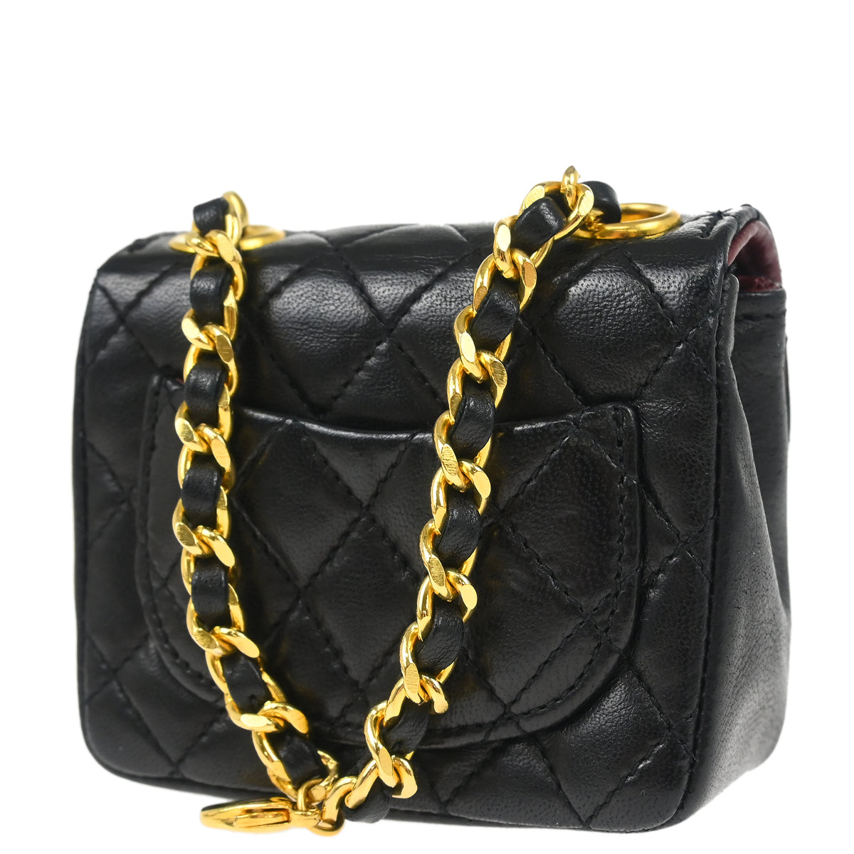 Chanel Black Lambskin Classic Flap Micro Bum Belt Bag