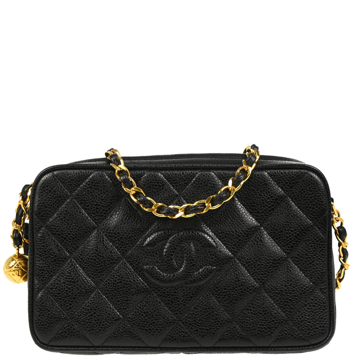 Chanel 1991-1994 Black Caviar Camera Bag